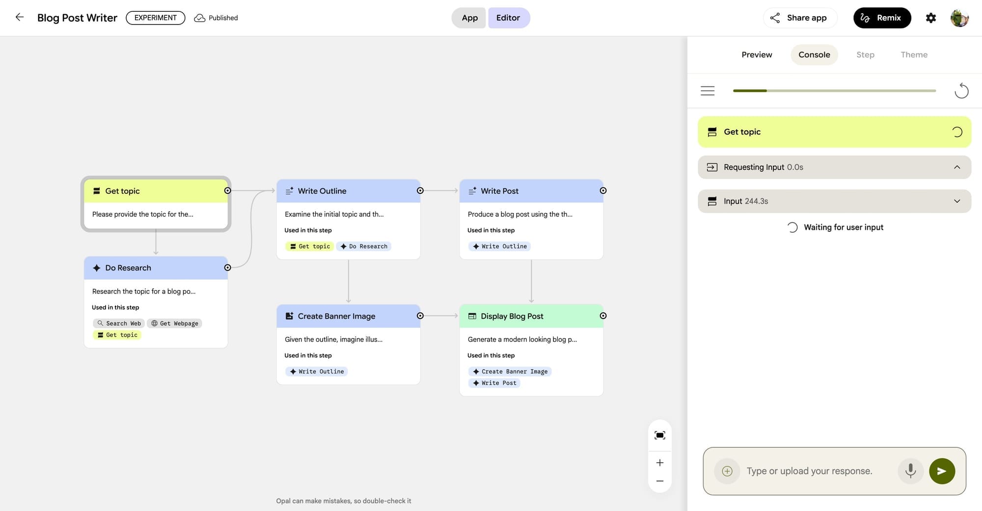 Google Opal Example