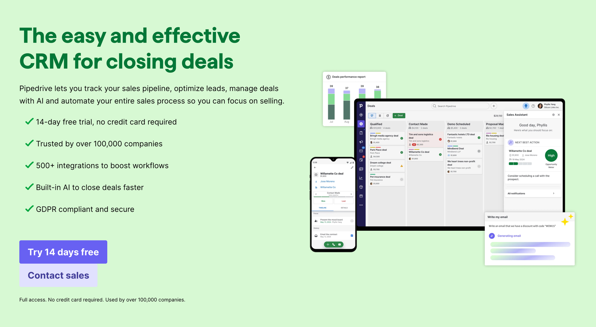 Try Pipedrive for Free