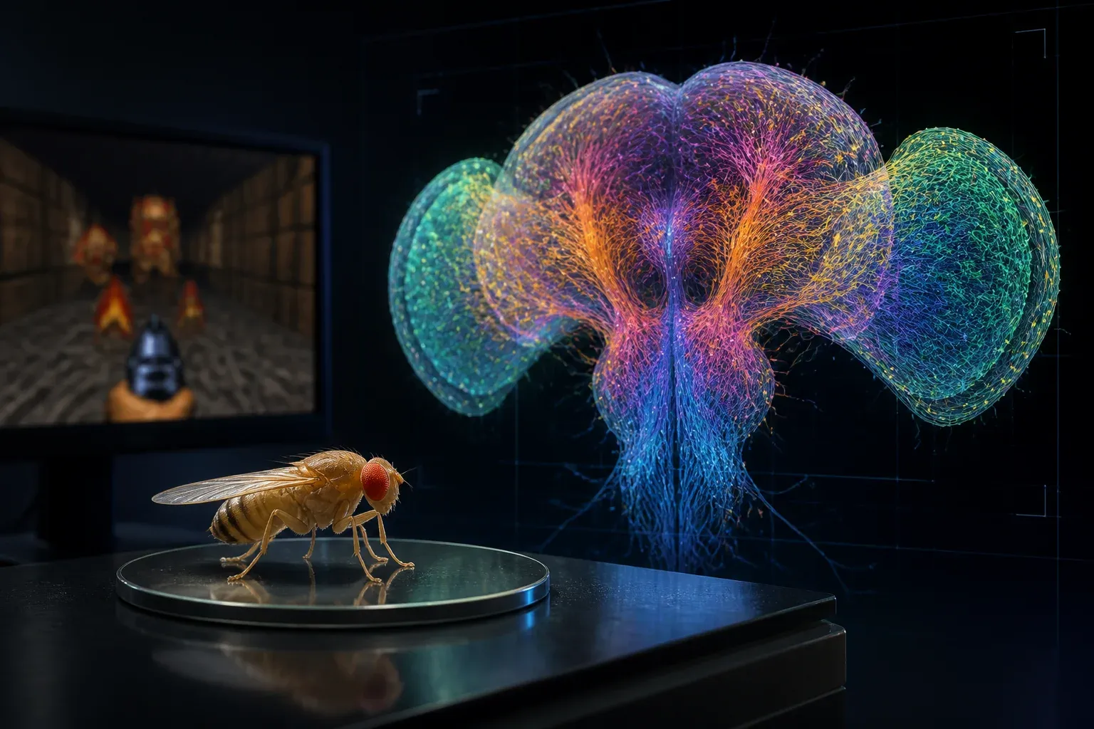 Google Maps Complete Male Fruit Fly Connectome, While DOOMFLY Tests Control Potential