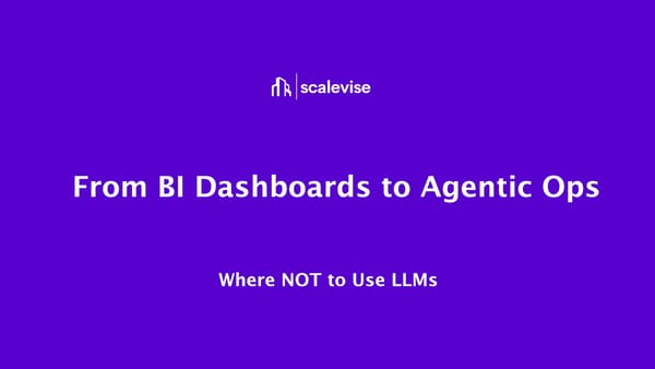BI Dashboards to Agentic Ops