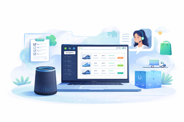 Inventory-aware voice agent integrated with Shopify showing real-time product availability, order status, and customer support automation