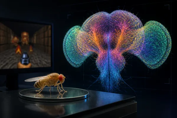 Google Maps Complete Male Fruit Fly Connectome, While DOOMFLY Tests Control Potential