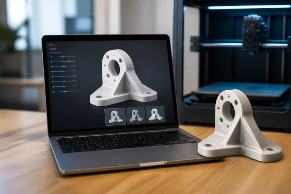 Gemini Canvas Demonstrates Parameterized 3D Design and STL Export Workflow